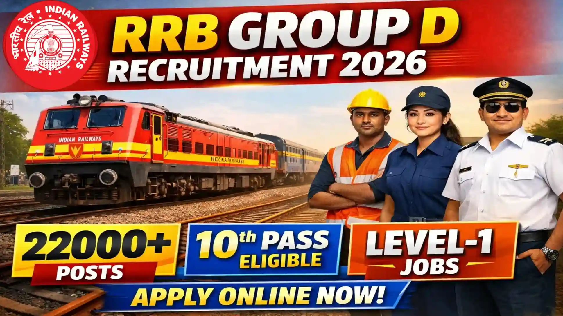 RRB Group D Recruitment 2026: Level-1 Apply Online