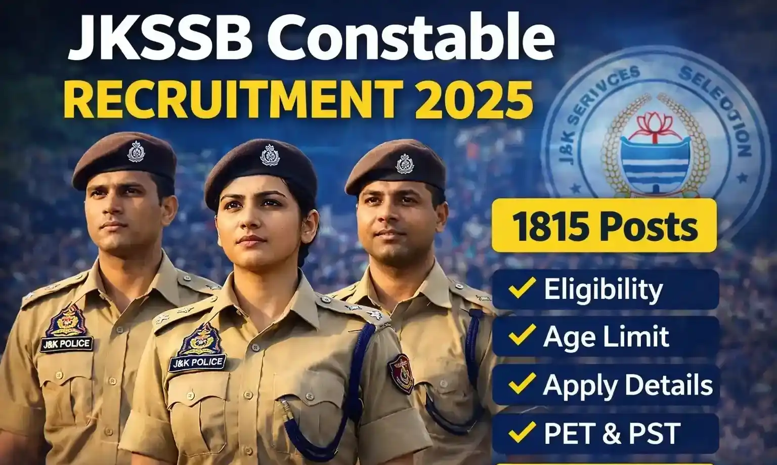 JKSSB Constable Recruitment 2025 notification for 1815 posts