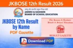 JKBOSE Class 12th Result 2026 Gazette PDF Download