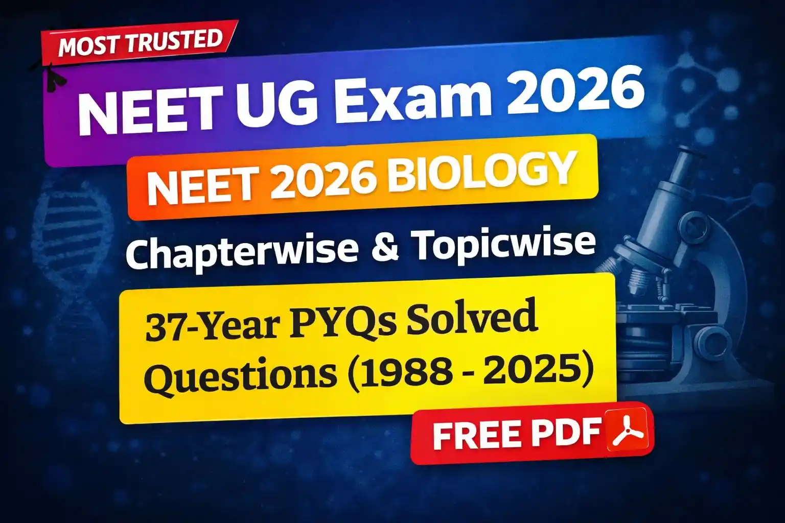 NEET UG 2026 Biology PYQs PDF 37 Years Solved Questions