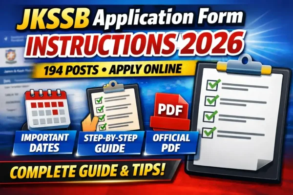 JKSSB Application Form Instructions 2026 step by step process