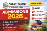 SKUAST Kashmir Admissions 2026 courses and details
